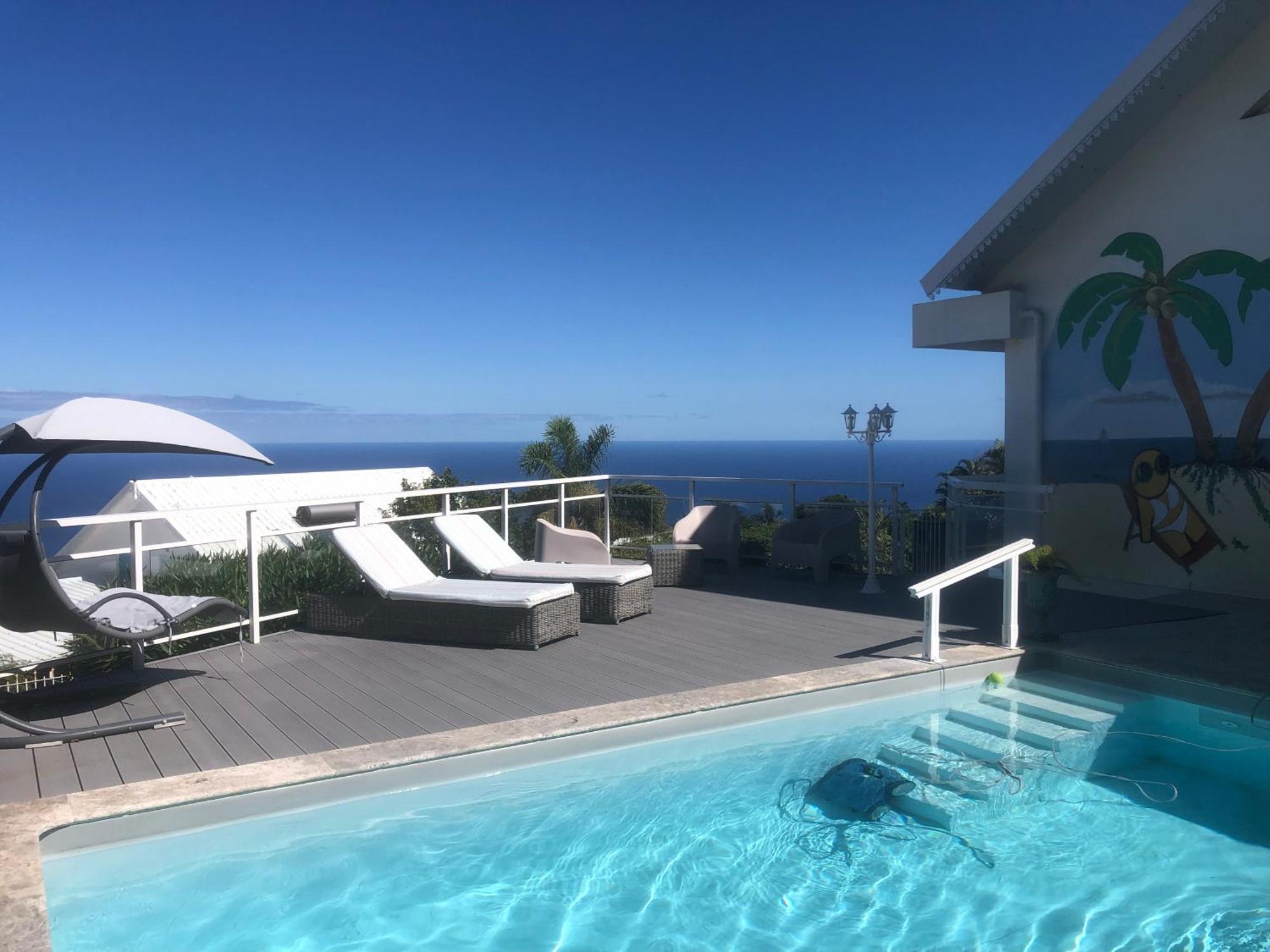 St Leu -Villa D'Artiste, Superbe Vue Mer, Piscine Chauffee Сен-Ле Екстер'єр фото